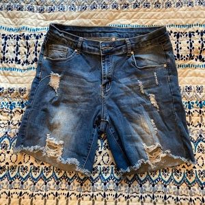 Distressed Jean Shorts